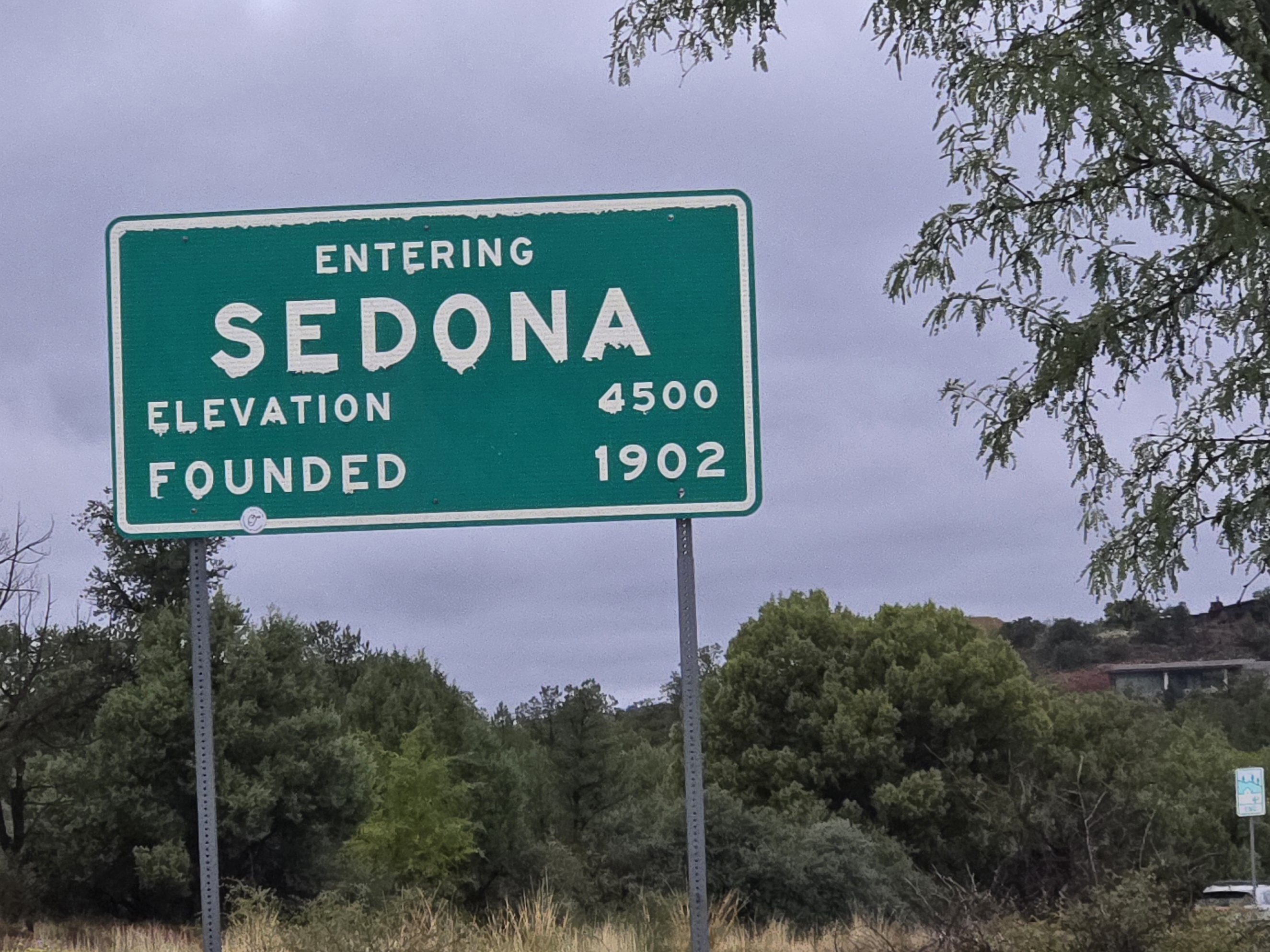 Entering Sedona Arizona Sign Elevation 4500